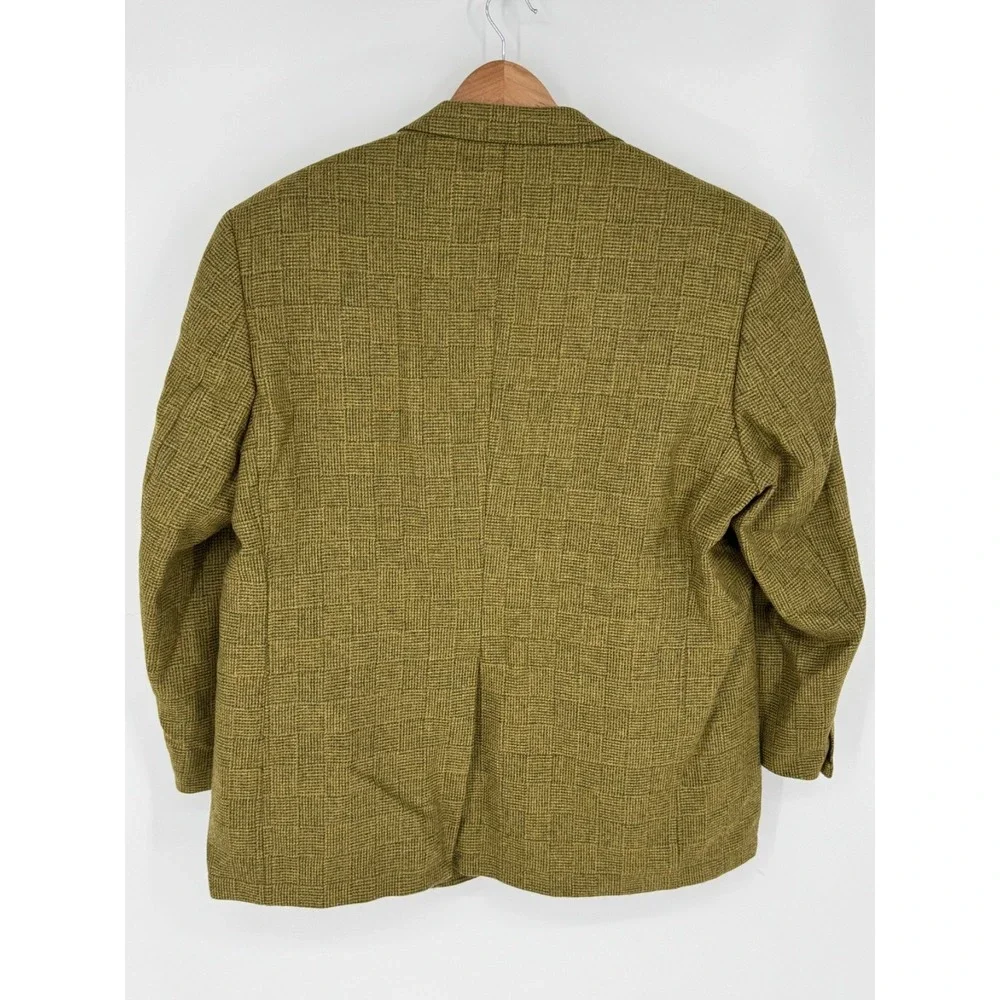 Vintage Orvis Wool Tweed Blazer Jacket Men's Size 48R Olive Green L9